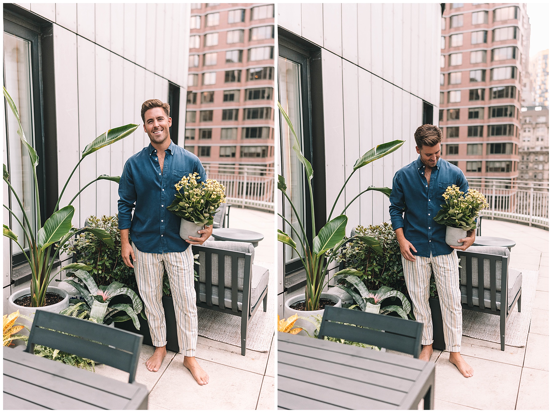 John Philp Thompson NYC Terrace Patio Travel Influencer Menswear 